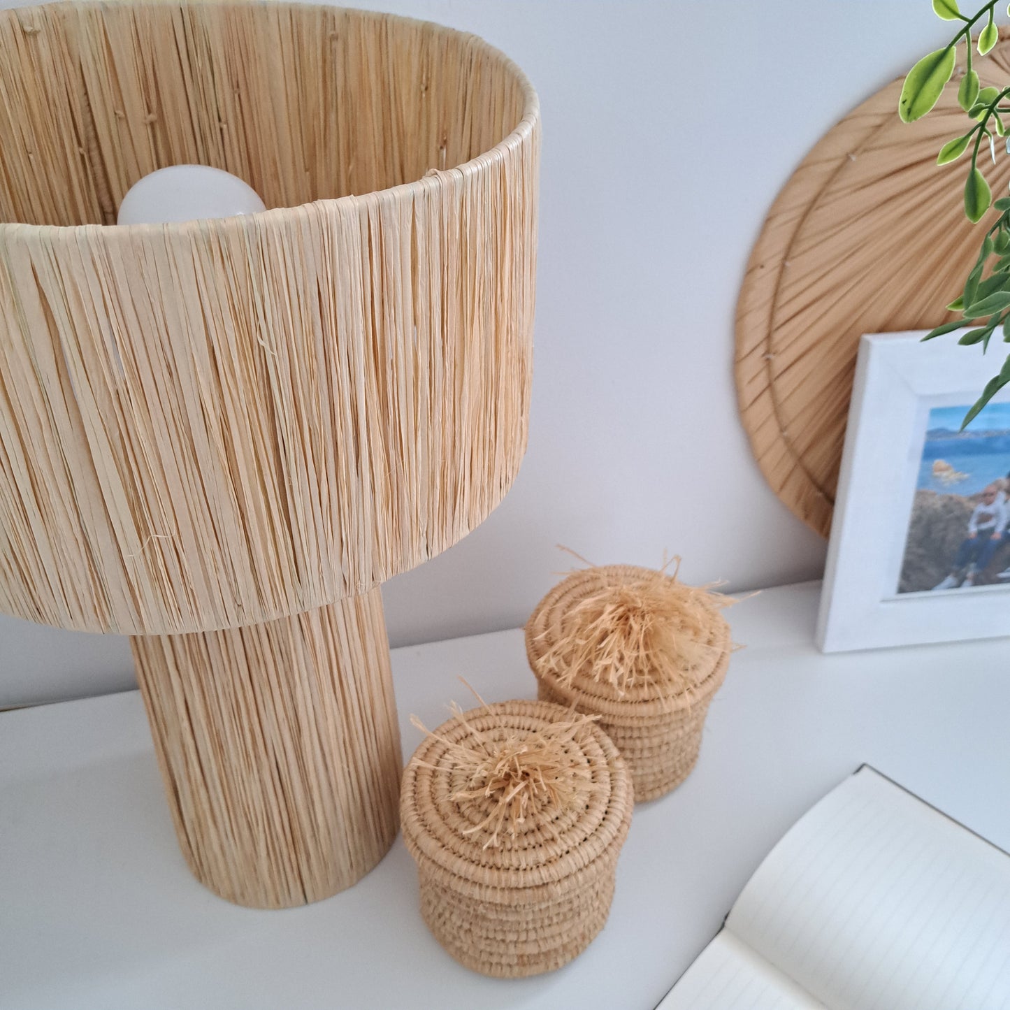 Lampe en raphia FAIT MAIN