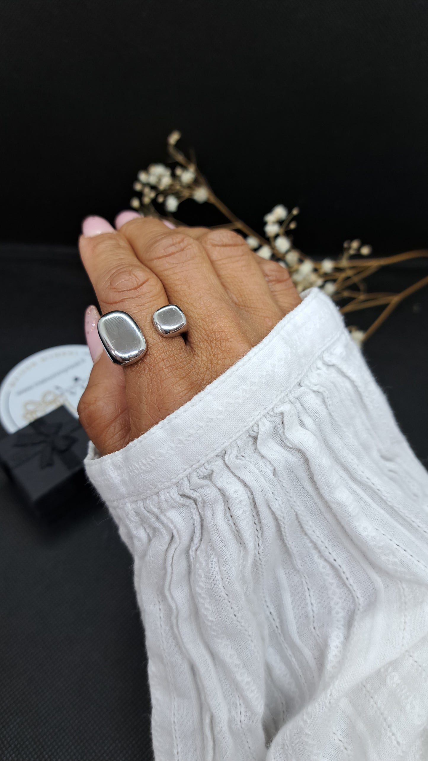 Bague ouverte Square