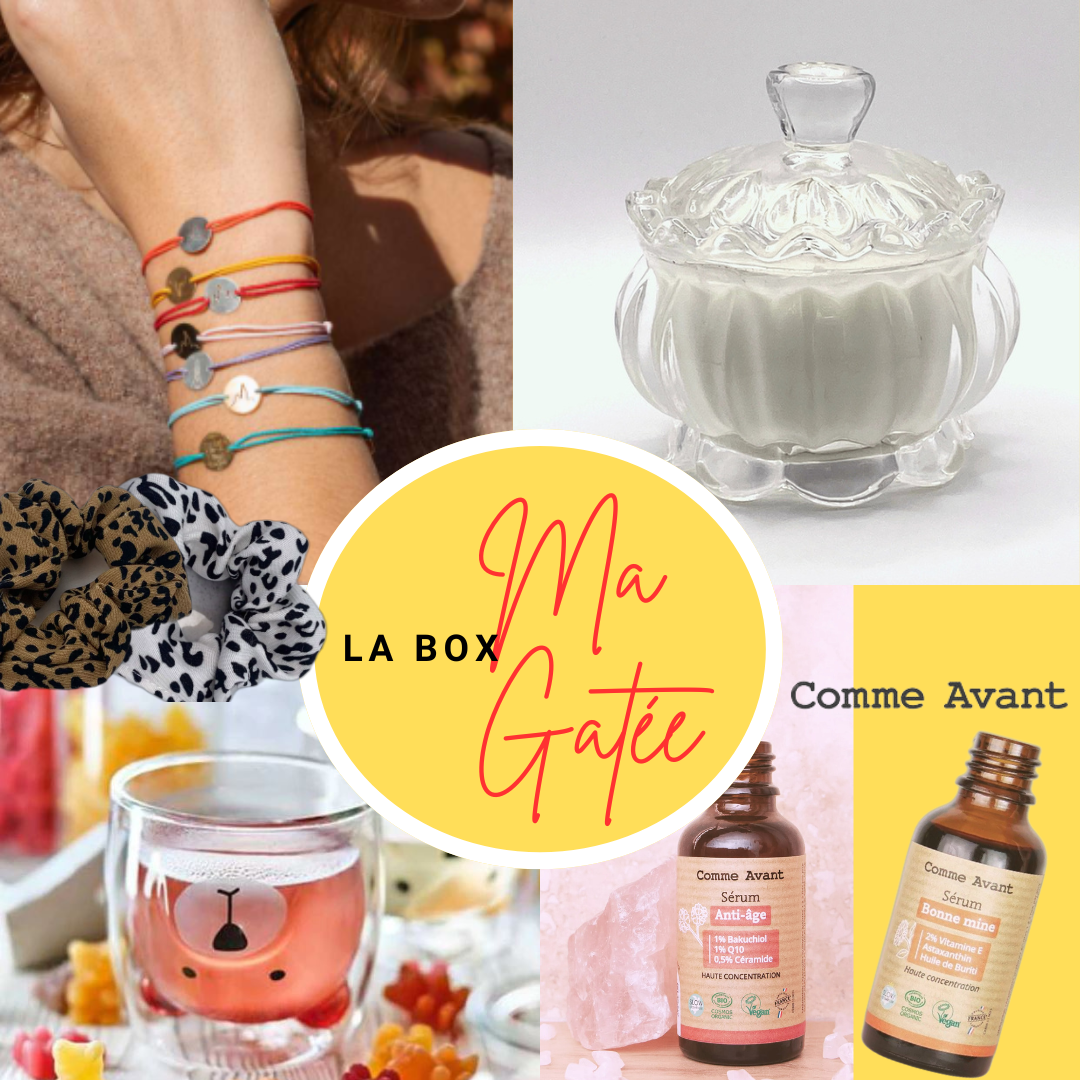 Offrez vous un moment détente et beaucoup de plaisir avec cette box exceptionnelle composée de soins made in France naturels anti âge ou bonne mine, d'une magnifique bougie bonbonnière d'Aix en Provence, d'un bracelet en argent ou plaqué or représentant l'emblème de Marseille, La bonne mère ! Et encore d'autres surprises à découvrir. Dans cette box personnalisée qui sent bon l'été, c'est vous qui choisissez votre soin, le parfum de votre bougie et votre bijou! Le cadeau idéal pour soi ou à offrir