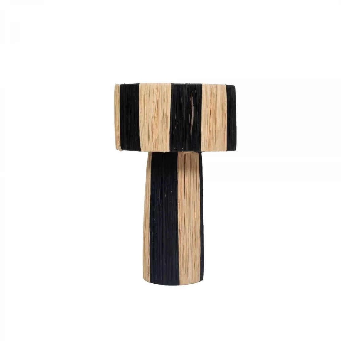 FLAVIE Black Raffia Lamp HANDMADE