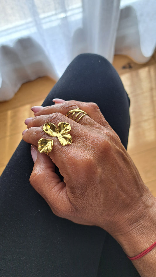 Bague ouverte Fleur