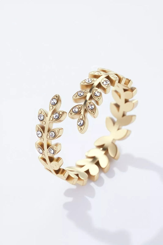 Bague Epi dorée à strass