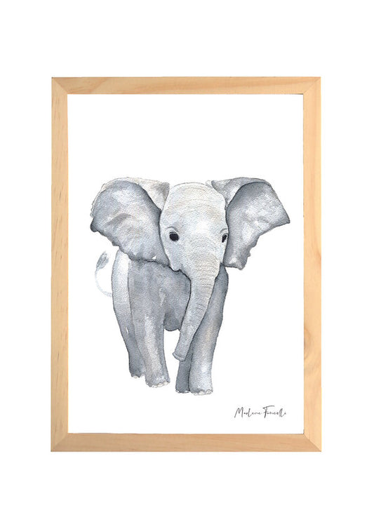 Cadre aquarelle Louis l'éléphant